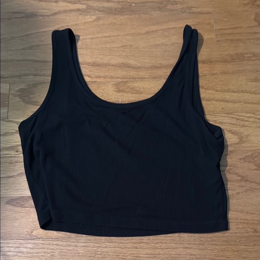 SHEIN Black Sleeveless Fitted Crop Tank Top